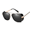 Miniatyrbillede 3 af 5: Tony Stark Solbriller Mand Kvinde Steampunk Solbriller Herre Vintage Gradient Rød Solbrille UV400 LGL Double gray