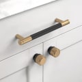 Miniatyrbilde 4 av 5: 10 stk. sorte og gullfargede kjøkkenskaphåndtak 128mm gulllegeringsmøbelhåndtak med skruer, for skrivebord, skuffer, skap, skap Uk0026
