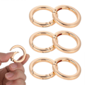 Miniatyrbillede 1 af 4: Metal Fjeder Snap Clip O Nøgleringe til Taskerem, Guld (LGL)