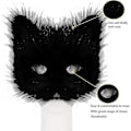 Miniatyrbild 3 av 5: Fuskpäls Rävsvans Katt Varg Cosplay Kostymset Plysch Mask Fluffiga Vantar Handskar Halloween Jul LGL Black