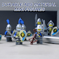 Miniatyrbilde 2 av 5: 8 stk. Blå løve ridder soldat minifigurer DIY byggeklosser leker samleobjekter riddere bue