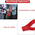Miniatyrbilde 3 av 5: D-formet spadehåndtak, plast hagespade håndtak erstatning spadehåndtak, 34 mm indre diameter spade gaffel spade hageredskap rød (LGL)