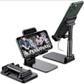 Miniatyrbilde 4 av 5: Mobiltelefonholder Stativ for iPhone 13 12 11 Pro Max X iPad og Alle Smarttelefoner Justerbart Metallbord (LGL)