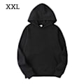 Miniatyrbilde 1 av 4: Unisex Dame Herre Bomull Ensfarget Genser Hettegenser med Snøring LGL Black XXL