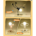 Miniatyrbillede 4 af 5: Formbar Sjov Sportsmand Natlampe Knapbatteri Bordlampe Alsidig Mini Lampe Kreativt Ornament Vakuumadsorption LGL White