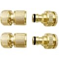 Miniatyrbillede 1 af 5: Haveslangekobling, 4-pak Messing Slangekobling, 4-pak Messing Hanenæse Slangekobling 1/2 og 3/4 Udvendigt Gevind (LGL)