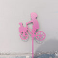 Miniatyrbillede 4 af 5: 4 stk. Cykel Silhouette Statue Havetilbehør til Dukkehus Altan Gul (LGL)