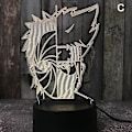 Miniatyrbillede 4 af 5: 3D Natlys Naruto Team Uzumaki Naruto Sasuke Sakura Figur  LED Natlampe Multi-color A