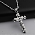 Miniatyrbillede 2 af 5: Kors Rustfrit Stål Jesus Titanium Herre Vedhæng Halskæde Tilbehør LGL