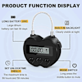 Miniatyrbillede 5 af 5: Smart Time Lock LCD Display Tidslås Multifunktionel Elektronisk Rejsetimer, Vandtæt USB Genopladelig Midlertidig Timer Hængelås P2025011076 LGL black