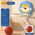 Miniatyrbild 1 av 3: Mini basketkorg set med sugkopp stansfri infraröd induktion hopfällbar barn basketkorg med boll[GL] Blue