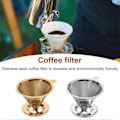 Miniatyrbilde 2 av 5: Kaffefilter i rustfritt stål, hell over kaffedripper, gjenbrukbar papirfri kaffekjeglefilter for hjemme (LGL) Silver