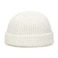 Miniatyrbillede 1 af 3: Herre Strikket Hue Beanie Skullcap Sømandshue Kantløs Retro Navy Stil Beanie Hue LGL white