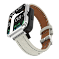 Miniatyrbillede 3 af 5: Læder Urrem til Xiaomi Mi Watch Lite / Redmi Watch til Xiaomi Mi Watch Lite / Redmi Watch LGL Warm White Silver Case