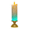 Miniatyrbillede 2 af 5: Led Julelys Farveskiftende Led Vandlys Med Glitter Flammeløse Led Lys Lys Bordbord, Guld
