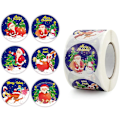 Miniatyrbilde 1 av 4: Juleforseglingsklistremerker, 500 stk. runde juleklistremerker, juledekorasjonsklistremerker (stil B) (LGL)