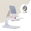 Miniatyrbilde 3 av 5: Nettbrettstativ Universelt Nettbrett- og Mobiltelefonstativ Base Multifunksjonelt Skrivebordsstativ Teleskopisk Sammenleggbart for LGL white