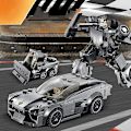 Miniatyrbillede 4 af 4: Børns Byggeklods Bil Samlingsmodel Udvikling Intelligens Racing Diy Dreng Legetøj (ferrari F8 666001.)[GL]
