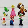 Miniatyrbild 5 av 5: 6 st/set Super Mario Bros figurer prydnad dekor modell docka leksaker för barn pojkar flickor presenter