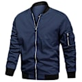 Miniatyrbillede 1 af 5: Letvægts Bomberjakke til Mænd Forår Efterår Casual Flight Pilot Varsity Baseball Jakke USA Størrelse LGL blue M