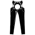 Miniatyrbild 3 av 4: Sexiga grenlösa byxor med öppen rumpa, exotiska byxor, dam, hög midja, wetlook PU-läder, utskurna leggings, poledance, nattklubbskläder LGL 4XL Red