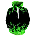 Miniatyrbilde 4 av 4: Ny Fargerik Flamme Hettegenser 3D Sweatshirt Menn Hettegenser Genser Høst og Vinter Jakke Herreklær Morsom Jakke Svarte Hettegensere Topp LGL WY090927 M