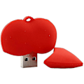 Miniatyrbillede 4 af 4: 8gb Usb 2.0 Flash Drive Silikone Rødt Hjerteformet Thumb Drive Memory Stick (LGL)