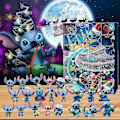 Miniatyrbild 3 av 4: Lilo & Stitch tecknad figurer julkalender 24 st tecknad leksaker prydnad nedräkning kalender-sz3 A