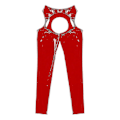 Miniatyrbild 4 av 4: Sexiga grenlösa byxor med öppen rumpa, exotiska byxor, dam, hög midja, wetlook PU-läder, utskurna leggings, poledance, nattklubbskläder LGL 4XL Red