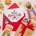 Miniatyrbilde 4 av 4: Juleforseglingsklistremerker, 500 stk. runde juleklistremerker, juledekorasjonsklistremerker (stil B) (LGL)