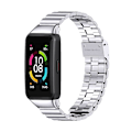 Miniatyrbillede 1 af 5: Rustfrit stållænke til Huawei Band 6 / Honor Band 6 [GGL] Silver
