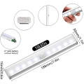 Miniatyrbilde 4 av 5: 3 LED-bevegelsessensorlampe innendørs skaplampe 10 LED trådløs spotlight, LED-skaplampe batteridrevet LED-lampe med magnetstripe, barn natt la