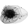 Fascinator Hatt för Kvinnor Te Bjudningar Svart Mesh Garn Blomdesign Elegant och Graciös 1-pack (LGL) Black 26x20cm