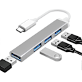 Miniatyrbild 1 av 5: USB C Hub USB Typ C till USB 3.0 Hub Adapter Kompatibel för Macbook, Mac Pro/Mini, iMac, Surface Pro, XPS (LGL)