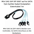 Pikkukuva 2 / 4: Mini SAS 36P SFF 8087 - 4x SATA 7pin Splitterikaapeli Kiintolevyn Datakaapeli LGL