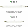 Miniatyrbilde 2 av 5: Sett med 4 sengetilbehør justerbar lakenstrammer elastisk stroppfeste, for laken, sofa, strykebretttrekk - 30cm til 120cm, hvit (LGL)