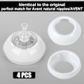 Miniatyrbilde 2 av 5: 4 stk. Erstatningsringer for smokker til Philips Avent-flasker, babyflaske (LGL)