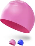 Vattentät badmössa för pojkar och flickor, elastisk och bekväm, halkfri badmössa (Rosa) (LGL)