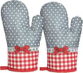 Par (Arc Grey) Ugnsvantar, Köksvantar, Grillvante, Värmebeständig, Bomullsfoder, för Grill Bageri Micro, Grill, Matlagning, Grillning