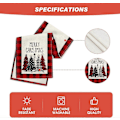 Miniatyrbillede 5 af 5: Akvarel Rød og Sort Buffalo Plaid Juletræer Glædelig Jul Bordløber, Sæsonbestemt Vinter 13 x 72 Tommer - Flerfarvet/Rød (LGL)