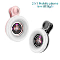 Miniatyrbillede 2 af 4: Universal Mobiltelefon 15x Makro Linse Fyldlys Selfie Led Ring Clip Flash Lys LGL Black