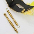 Miniatyrbillede 4 af 5: Maskebal Maske med Holder Halloween Fest Maske Skinnende Pailletter Dronning Maske LGL Silver