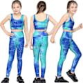 Pikkukuva 5 / 5: Tyttöjen toppi ja legginsit joogasetti LGL Blue 11-12 Years