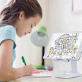 Miniatyrbilde 2 av 5: Nettbrettstativ Universelt Nettbrett- og Mobiltelefonstativ Base Multifunksjonelt Skrivebordsstativ Teleskopisk Sammenleggbart for LGL white