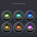 Miniatyrbillede 3 af 5: Mini Farverig Natlampe med Åndedrætslys 1200mAh Genopladelig Natlampe LGL Blue