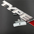 Pikkukuva 4 / 5: 3D-metalli R-tyypin logon kirjain auton etusäleikköön Honda Civic Crv Hrv Accord Fit Fk8 Typer Type R -merkki tarra lisävarusteet White Red
