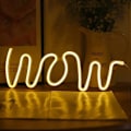 Miniatyrbillede 1 af 5: WOW Shape LED Neonlys til vægophængning Bar Atmosfærisk Lys (LGL) Warm Light