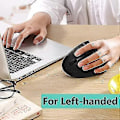 Miniatyrbillede 2 af 5: Venstrehånds mus 2.4g trådløs tommelfingerbetjent trackball mus mindre støj - Sort (LGL)