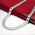 Miniatyrbild 1 av 5: 925 Sterling Silver Halsband För Män 20/24 Tum Klassisk 8mm Kedja Lyx Smycken Bröllop Julklappar LGL 60cm 24inches
