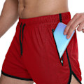 Miniatyrbillede 1 af 5: Sports Shorts Løbe Træningsshorts Åndbare Træningsshorts Gymnastikshorts med Lommer til Mænd - LGL Red M